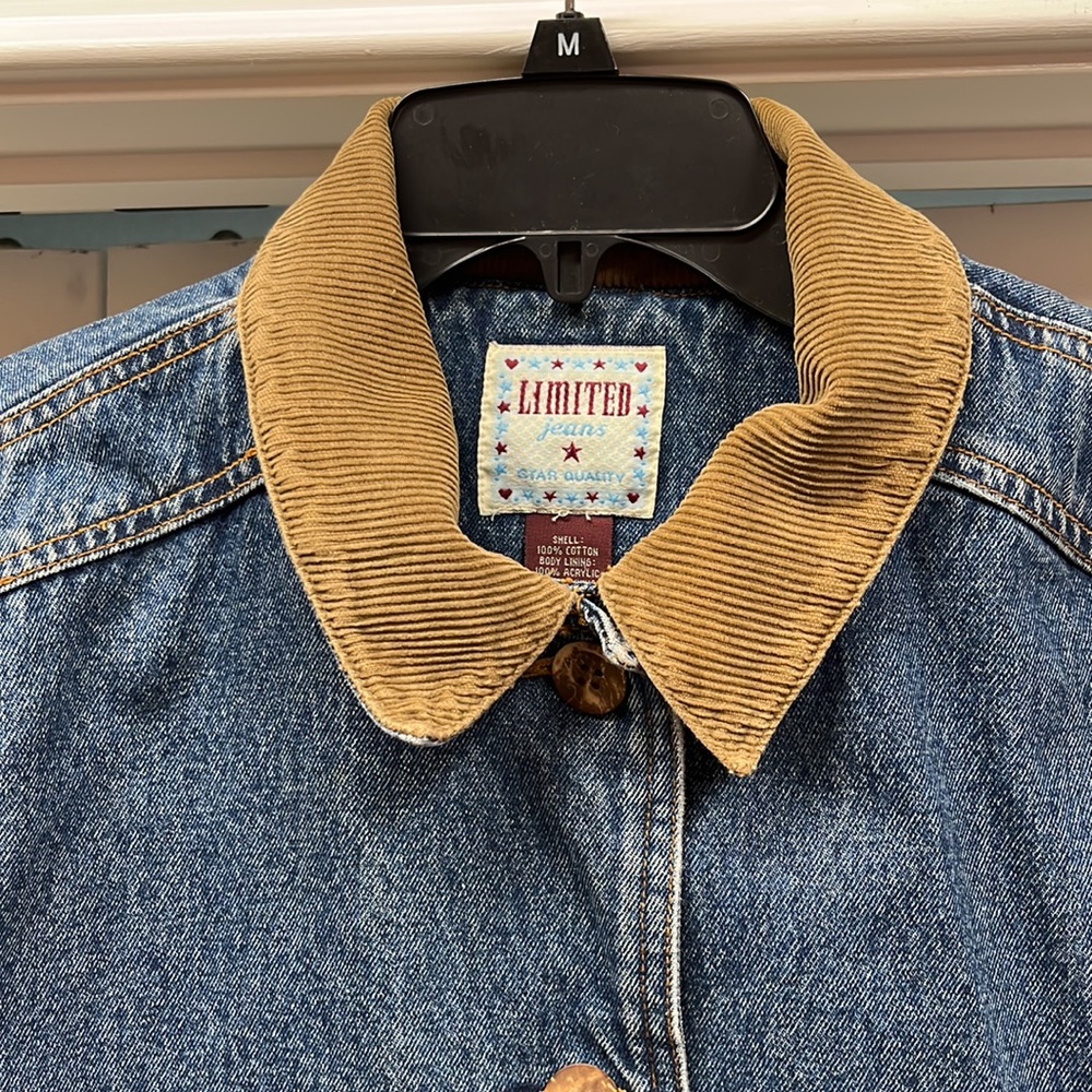Blue Denim Jean Jacket with Tan Collar - Picture 8 of 14